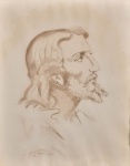 Francisco Goldschmidt (1910- ?) - Desenho, Cabeça de Cristo, assinado cie, 35 x 27 cm.