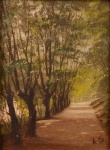 A. S -  Paisagem, oseucatex, assinado com as iniciais no cid, 15 x 11 cm.