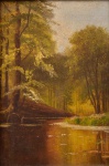 Pintura europeia sem assinatura - Paisagem, ose 15 x 11 cm.