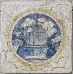 Quadro com decoupage floral, 20 x 20 cm.