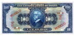 Cédula Do Brasil - Modelo - 100 Mil Reis 1942 R-141cm FE - Autografada - Numero, Estampa e Serie Jun