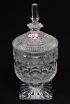 Compoteira em cristal da Bohemia. Diâmetro: 12 cm. Altura: 25 cm.