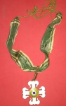 Medalha do mértio militar do exército brasileiro, emissão de 1934, com fita verde e branca  M  em