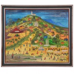 ROSINA BECKER DO VALE (RJ 1914  2002)- "O Morro, o Circo e a Feira" óleo s/ tela 53 x 63,5 c