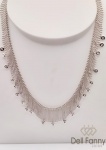 Gargantilha em ouro branco 18k modelo esteira c/21 diamantes 0,05pts - peso 26g