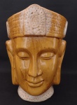 Exótico e belo cachepo representando Cabeça de faraó em  faiança vitrificada na cor âmbar com detalhes na cor bege. Medindo 40 cm de altura. Peça muito diferente e bela peça para decoração . A peça está perfeita.
