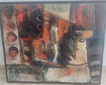 Quadro intitulado CRISÁLIDA, rico em policromia medindo 60 x 75 cm. Assinado e datado .