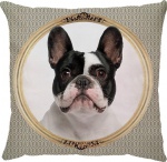 Capa para almofada com zíper invisível, feita em oxford com impressão frente e verso do cachorro Bulldog Francês. Tecido Oxford 100% Poliéster. Dimensões da Capa: 45 cm X 45 cm. Não acompanha enchimento.