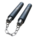 Nunchaku de espuma com rolamento, estampado com dragão dourado, para iniciantes e treinamentos. Comprimento da punho: 30 cm Comprimento da corrente: 17 cm Diâmetro: 3 cm