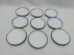 Lote de 9 pires de café em porcelana, modelos e marcas diversas. Medindo o maior 9cm de diâmetro.