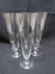Jogo de 6 tulipas de cerveja em cristal lapidado.. Medindo 7cm x 23cm de altura.