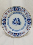 Antigo prato decorativo em porcelana floral Milton & Hollins, século XIX. Medindo 24,5cm de diâmetro.