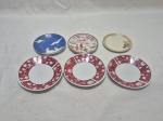 Lote de 6 pires de café diversos para decoração em porcelana. Medindo o maior 11cm de diâmetro.