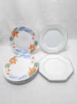 Lote de 6 pratos de sobremesa em porcelana, marcas e modelos diversos. Medindo 20cm de diâmetro.