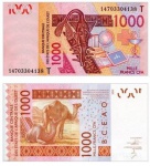 Togo - P-815Tn - Cédula 1000 Francs 2014 Flor de Estampa - W A S Banco dos Estados Africanos do Oeste - Letra T=Togo - Africa