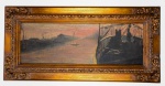 Assinatura não decifrada. Autoria não identificada. "Marinha". Óleo s/ tela. MI. 0.35 x 1.00