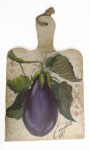 Tábua decorativa de madeira pintada à mão. Medida 30x48cm.