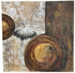 Quadro decorativo com pintura e textura  sob tela. Medindo, 1,00 x 1,00 cm. O quadro não pode ser enviado pelos Correios.