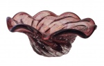 Espetacular Murano espesso e com aspentes torcidos na base, encimadopor grande boca em forma de espiral de vortice. Medida 19 cm de diâmetro. VEJA FOTO EXTRA.