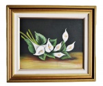 NATUREZA MORTA - Acrílico sobre tela ricamente emoldurado. Medida total com moldura 58x68cm.