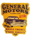 Placa decorativa em metal retrô da General Motors. Medida 45x36cm.