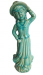 Grande porcelana oriental com figura feminina. Medida 37 cm de altura.