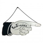 Placa decorativa em metal RESTROONS. Medidas  14 x 37 cm