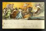 MACHADO DE ASSIS.  CARTÃO POSTAL MANUSCRITO:  Abaixo da aurora o ocaso. Machado de Assis. 1908"