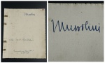 BENITO MUSSOLINI.  AUTÓGRAFO DE MUSSOLINI. RARÍSSIMO AUTÓGRAFO DE BENITO MUSSOLINE EM 1924.