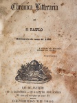 Chronica Litteraria de S. Paulo - Rio de Janeiro 1866 - 1a. ed. - Livreto em Brochura sem as capas -