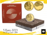 Moeda de Portugal - 5 EURO 2023 no Estojo Oficial - José Afonso - UC #242 - Proof - Ouro (.999) 15.55 g - Série Músicos Portugueses - Nº 0239/2000 - No Estojo Original INCM completo e com Luva/certificado - 30 mm. Rarissimo. Id 9489