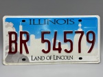 COLECIONISMO - Placa automotiva - Alumínio -  Americana - ILLINOIS - BR 54579. Med. 15,5x31 cm. Produto conforme fotos originais do lote.