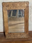 Espelho em Madeira com elefantes ornamentados - dim - 44x69x4