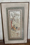Quadro de gueixa sentada em banco com paisagem - dim - 50x82x4