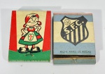 Lote com 2 fósforos colecionáveis de futebol sendo um da Portuguesa e um do Santos
