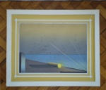 Ivan Freitas (João Pessoa, PB, 7 de agosto de 1932  Rio de Janeiro, RJ, 23 de maio de 2006)  gravura sobre cartão numerada 100/100 medida interna  47 cm por 65 cm e total emoldurada e envidraçada 72 cm por 89 cm apresenta sinais de fungos