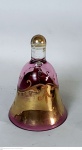 Antiga sineta em cristal Veneziano século XIX realçado a ouro medindo 10 cm de altura por 7 cm de diâmetro.