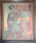 João QUAGLIA (Salvador, BA 1928) "Mágico" óleo sobre tela, 99 x 79cm. Assinado. Moldura 113 x 94cm.
