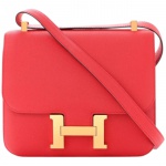 Bolsa Hermes CONSTANCE 24  Tamanho 24   Couro : EPSOM  Cor : ROUGE DE COEUR  Ferragem GOLD.   Acompa