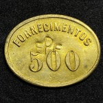 Moeda Particular 500 Fornecimentos - Estrada de Ferro do Paraná - Ano cerca de 1900 - Flor de cunho