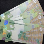 Lote com 10 Cédulas de ZERO REAL - Praça da República - Todas Flor de estampa