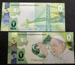 2 Cédulas de ZERO REAL - Papa Francisco e Florianópolis - AMBAS FLOR DE ESTAMPA