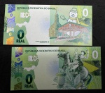 2 Cédulas de ZERO REAL - Gaucho e Gramado/RS - AMBAS FLOR DE ESTAMPA