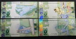 4 Cédulas de ZERO REAL - Jogos Olímpicos de Paris, Seleção Brasiliera, Foz do Iguaçu/PR e Belo Horizonte/MG - TODAS FLOR DE ESTAMPA