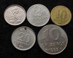 5 MOEDAS BRASILEIRAS VARIADAS