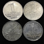 4 MOEDAS DE 1 CRUZEIRO 1957