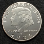 DONALD TRUMP 2025 - 47th Presidente of the United States - Medalha BANHADA À PRATA - USA - FLOR DE CUNHO