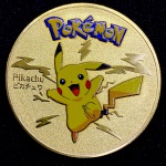 POKÉMON PIKACHU - Dourada Colorida - Flor de cunho - Muito escassa