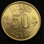 50 Aurar 1974 - Islandia - Flor de cunho