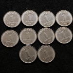 10 moedas de 1 Centavo 1987 - Ano escasso